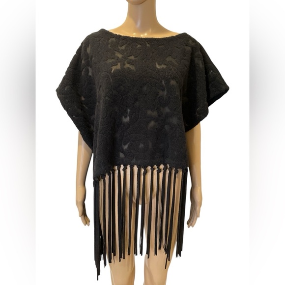 INC International Concepts Fringe Burnout poncho size PP/PS - Picture 1 of 3